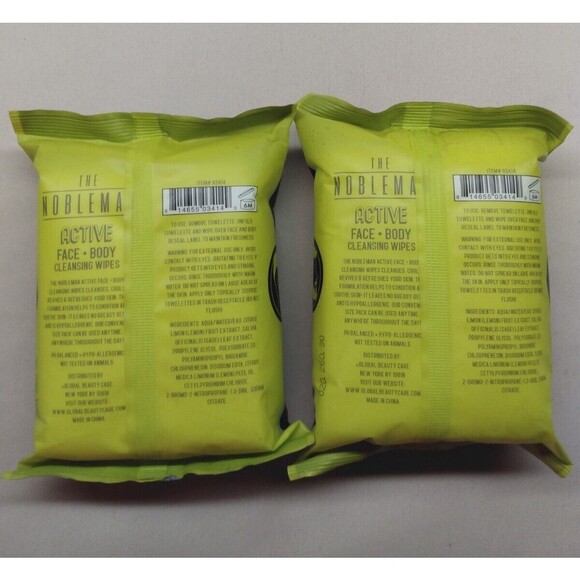 The Nobleman Active Face Body Cleansing Wipes Lemon and Sage For Men ×2 Packs - Picture 4 of 5